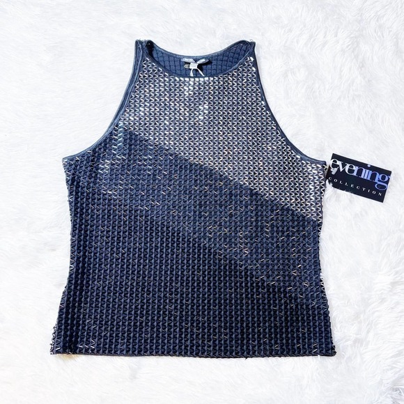 Epic Banded Sequined Evening Tank Top Size Small - Picture 7 of 7